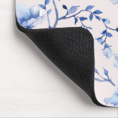 Romantisch Blauw Bloemen Muismat (Hoek)