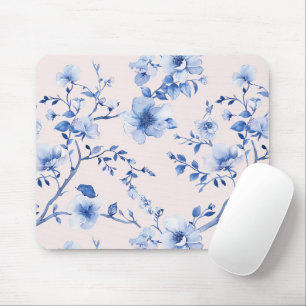 Romantisch Blauw Bloemen Muismat