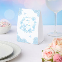 Romantisch Blauw Bloemstuk Bruiloft