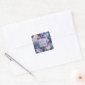 Romantisch Blauw & Blush Bloemen Huwelijk Vierkante Sticker (Envelop)