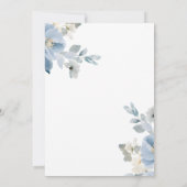 Romantisch Blauw en Witte Bloem Uitnodiging voor h (Achterkant)
