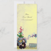 ROMANTISCH Blauw Geel Bloemig Trouwprogramma Kaart (Achterkant)