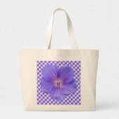Romantisch Blauw Geranium Botanisch Grote Tote Bag (Voorkant)