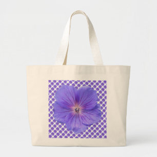 Romantisch Blauw Geranium Botanisch Grote Tote Bag
