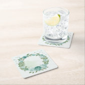 romantisch blauw griesachtig vierkant papier onder kartonnen onderzetters (Insitu)