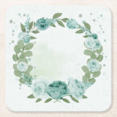 romantisch blauw griesachtig vierkant papier onder kartonnen onderzetters (Voorkant)