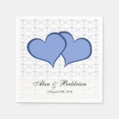 Romantisch Blauw Harten Grafisch Hij De aangepaste Servetten (Voorkant)