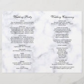 Romantisch blauw marmeren huwelijksprogramma (Achterkant)