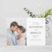 Romantisch Blauw Minimalistische Foto Save The Date (Staand voorkant)