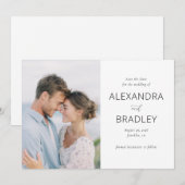 Romantisch Blauw Minimalistische Foto Save The Date (Voorkant / Achterkant)