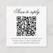 Romantisch Blauw Monogram Crest Bruiloft QR Code Informatiekaartje (Voorkant)