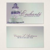 Romantisch Blauw Paarse Hydrangea Trouwtaart Visitekaartjes (Voorkant /achterkant)