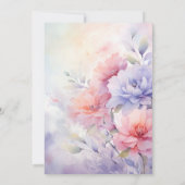 Romantisch Blauw Paarse & Roze Bloemen Bruidsbrunc Kaart (Achterkant)