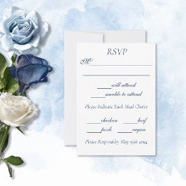 Romantisch Blauw Regency HBT Botanische Silhouet  RSVP Kaartje