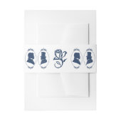 Romantisch Blauw Regency Heren Botanische Silhouet Uitnodigingen Wikkel (Voorkant Voorbeeld)