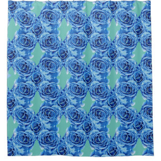 Romantisch blauw roos douchegordijn