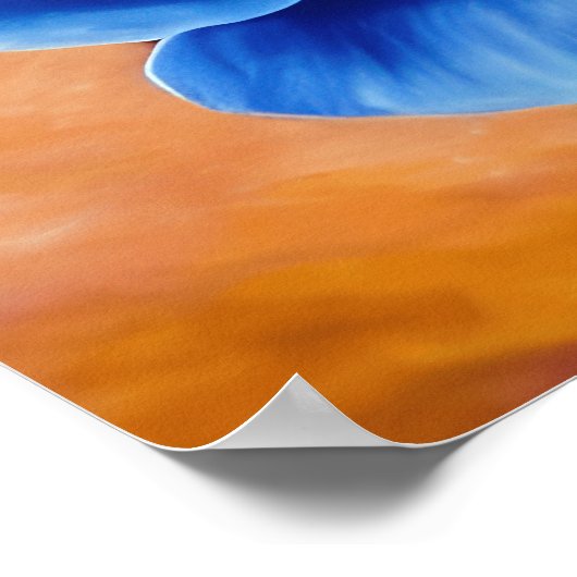 Romantisch blauw roos poster (Hoek)