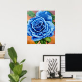 Romantisch blauw roos poster (Thuiskantoor)