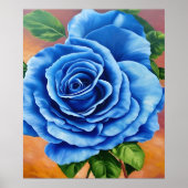 Romantisch blauw roos poster (Voorkant)