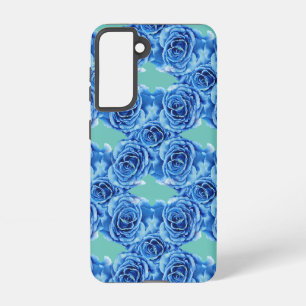 Romantisch blauw roos samsung galaxy hoesje