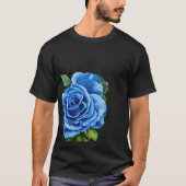 Romantisch blauw roos t-shirt (Voorkant)