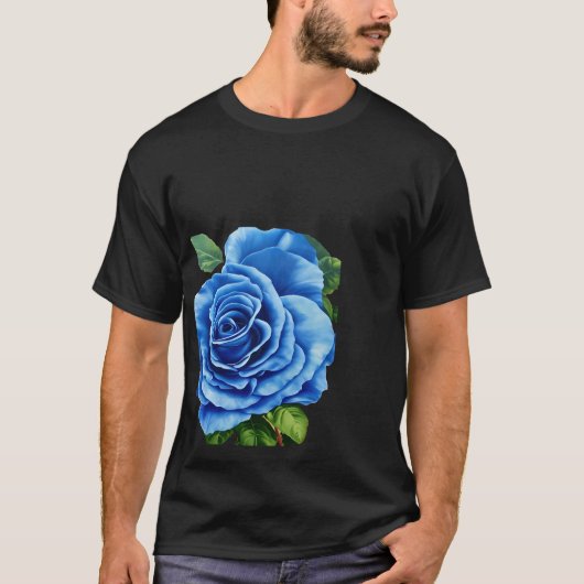 Romantisch blauw roos t-shirt (Voorkant)