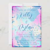 Romantisch Blauw Roze Perzik Abstract Bloemen Past Kaart (Voorkant)