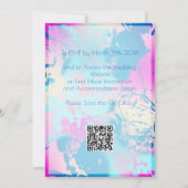 Romantisch Blauw Roze Perzik Abstract Bloemen Past Kaart (Achterkant)