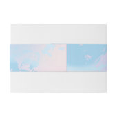 Romantisch Blauw Roze Perzik Abstract Bloemig Past Uitnodigingen Wikkel (Achterkant Voorbeeld)