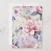 Romantisch Blauw Roze & Wit Bloemen Vrijgezellenfe Kaart (Achterkant)