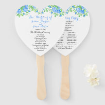 Romantisch Blauw Rozen Floral Heart Trouwprogramma