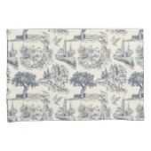 Romantisch Blauw Toile de Jouy, Franse landelijke  Kussensloop (Voorkant-Rechts)