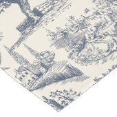 Romantisch Blauw Toile de Jouy, Franse landelijke  Lange Tafelloper (Hoek)