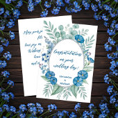 Romantisch Blauw Wildflower Huwelijksfelicitaties Kaart