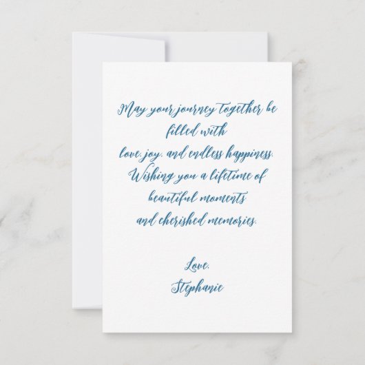 Romantisch Blauw Wildflower Huwelijksfelicitaties Kaart (Achterkant)