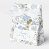 Romantisch Blauw Wit Bloemen Allover Patroon Bedankdoosjes (Voorkant Zijde)