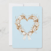Romantisch Blauw Wit Bloemen Hart Wedding Kaart (Achterkant)