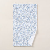 Romantisch blauw wit bloemmotief bad handdoek (Handdoek)