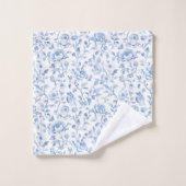 Romantisch blauw wit bloemmotief bad handdoek (Wasdoekje)
