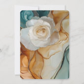 Romantisch Blauw Wit Goud Roos Floral Vrijgezellen Kaart (Achterkant)