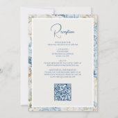 Romantisch Blauwe Bloemen Alles in één QR Code Huw Kaart (Achterkant)