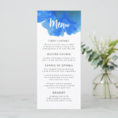 Romantisch Blauwe luchtige waterverf. Eenvoudige m Menu (Staand voorkant)