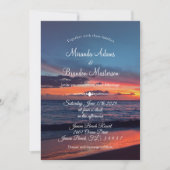 Romantisch Blauwe Zonsondergang Tropisch Strand Hu Kaart (Voorkant)