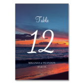 Romantisch Blauwe Zonsondergang Tropisch Strand Hu Kaart (Voorkant)