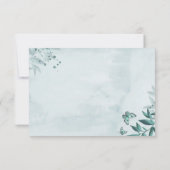 Romantisch blauwgroen blauw blad botanisch bedankkaart (Achterkant)