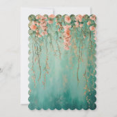 Romantisch Blauwgroen Blush Roze Bloemen Vrijgezel Kaart (Achterkant)