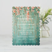 Romantisch Blauwgroen Blush Roze Bloemen Vrijgezel Kaart (Staand voorkant)