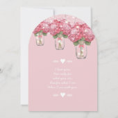 Romantisch Bleek Roze Mason Jar Firefly Wedding Kaart (Achterkant)