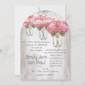 Romantisch Bleek Roze Mason Jar Firefly Wedding Kaart (Voorkant)