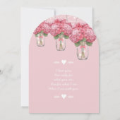Romantisch Bleek Roze Mason Jar Firefly Wedding Kaart (Achterkant)